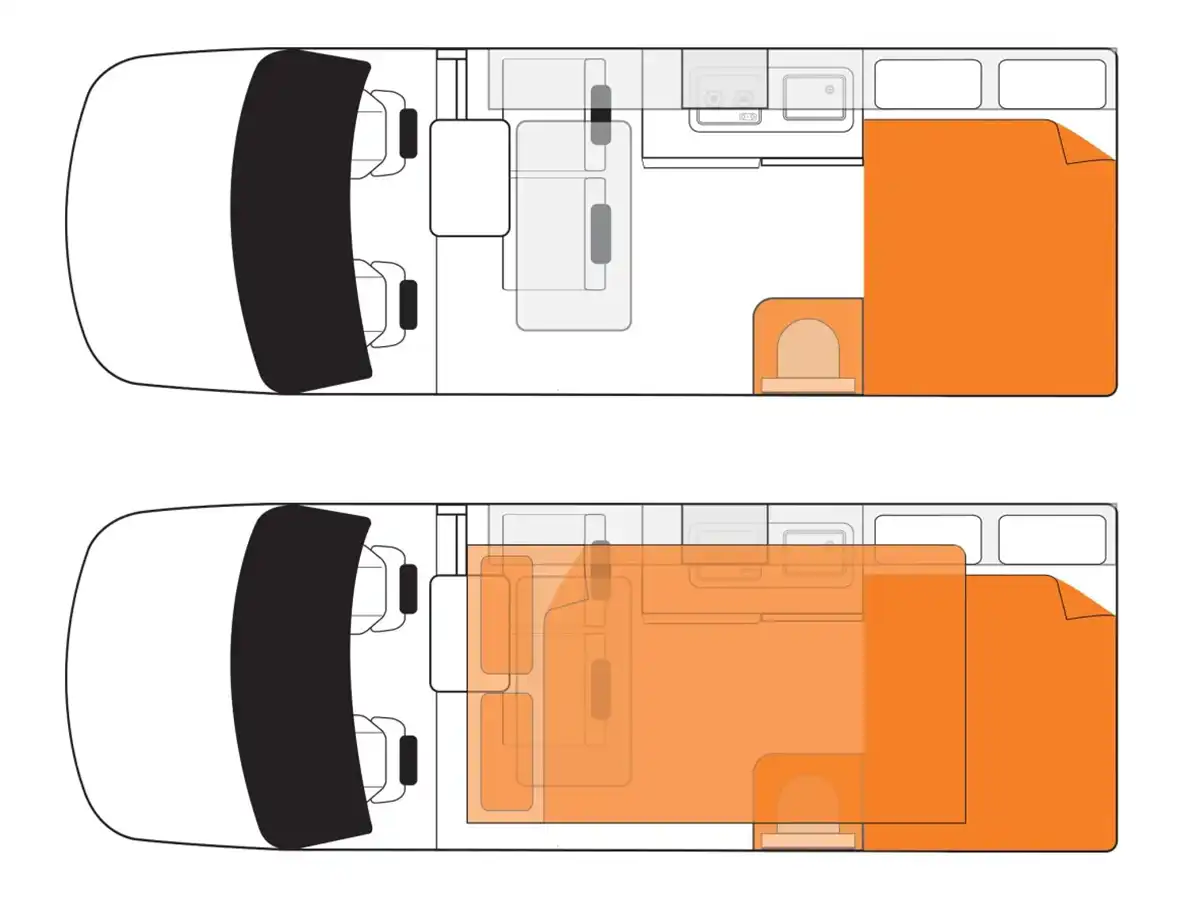 Voyager Campervan Roof Top Tent Floorplan