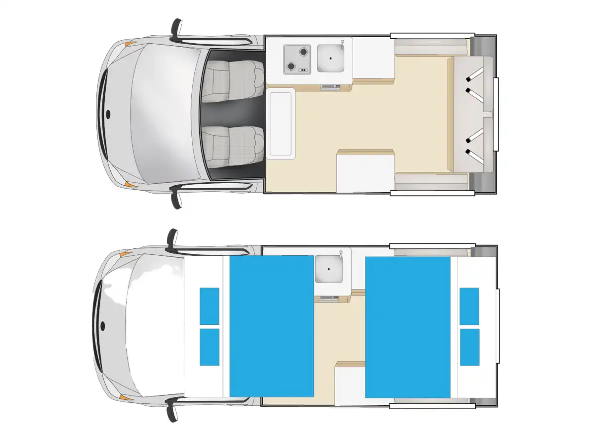 Cheapa Endeavour Camper New Zealand - Floor Plan