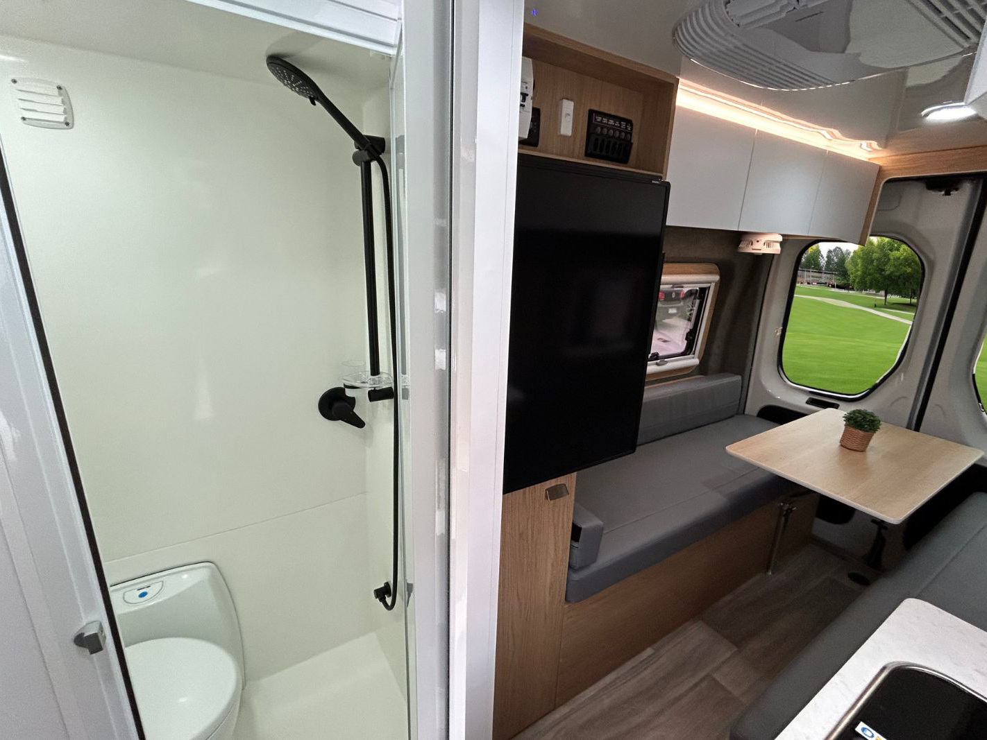 Rover 2 Berth - Interior with Bathroom and Fridge