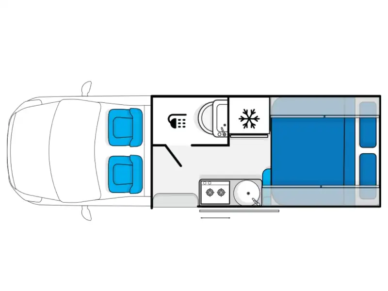 LJ 2 Berth Escape Motorhome - Florplan Without dining area