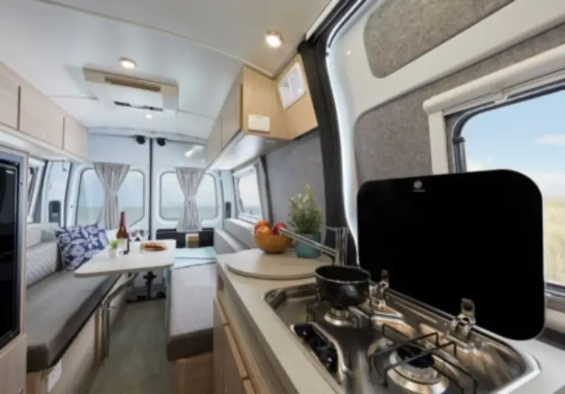 LJ 2 Berth Escape Motorhome - Inside kitchen view